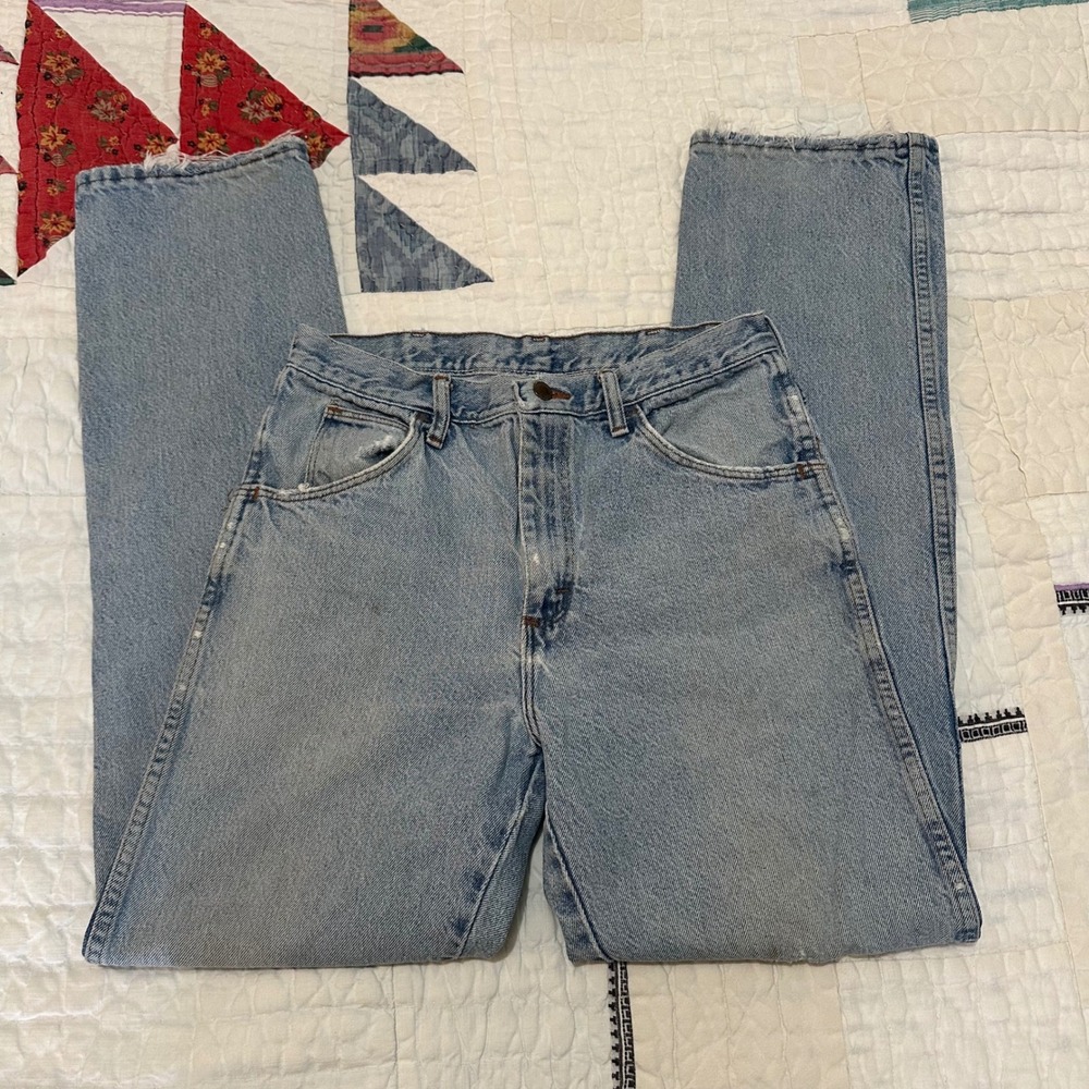 Wrangler Jeans Light Wash Blue Straight Leg Denim 32x34 87635SW